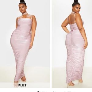 Plus Lilac ruched maxi dress